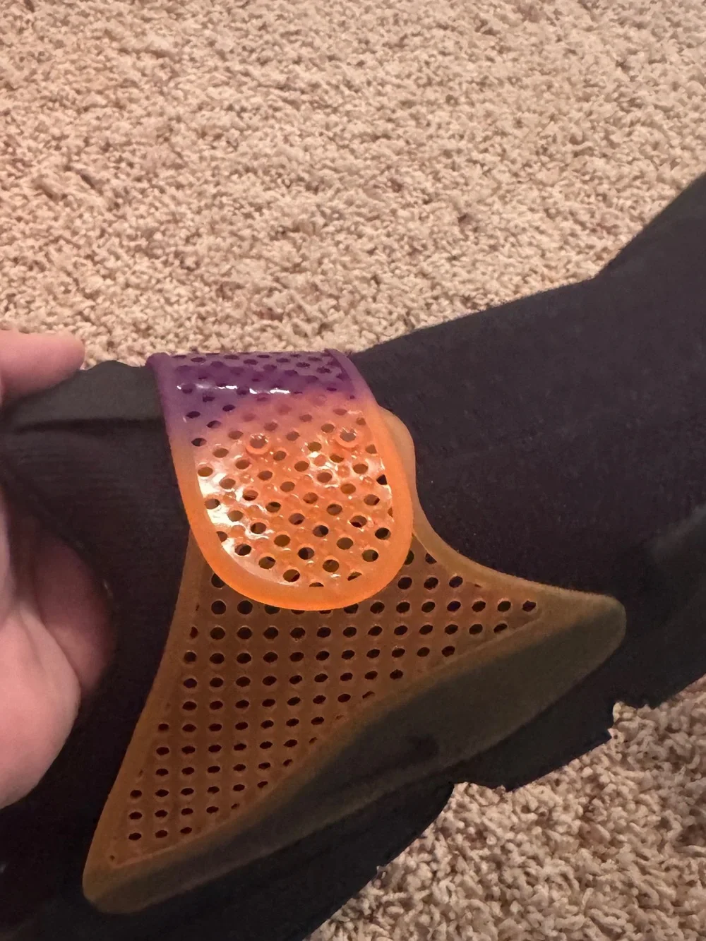 Nike Black Slip-On Sneaker with Purple and Orange Ombré NikeID Custom Size 10